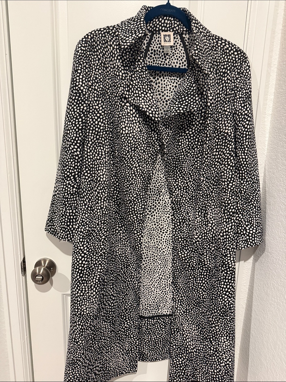 Anne Klein Black and White Printed Jacket Sz L